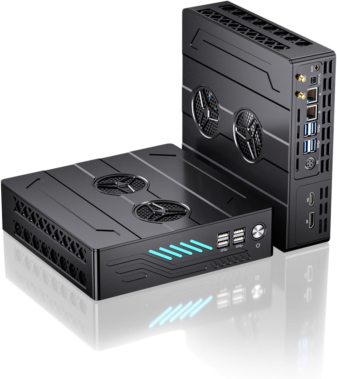 Thdeukoty Mini Gaming Pc i9-12900F(8C/16T, Up to 5.1GHz) 64GB DDR5 1TB SSD, RTX3050 6GB, WIFI6E/BT5.3, RJ45 Port, Optical, 8K Dual Screen Display Mini Desktop Computer for Gaming/Design