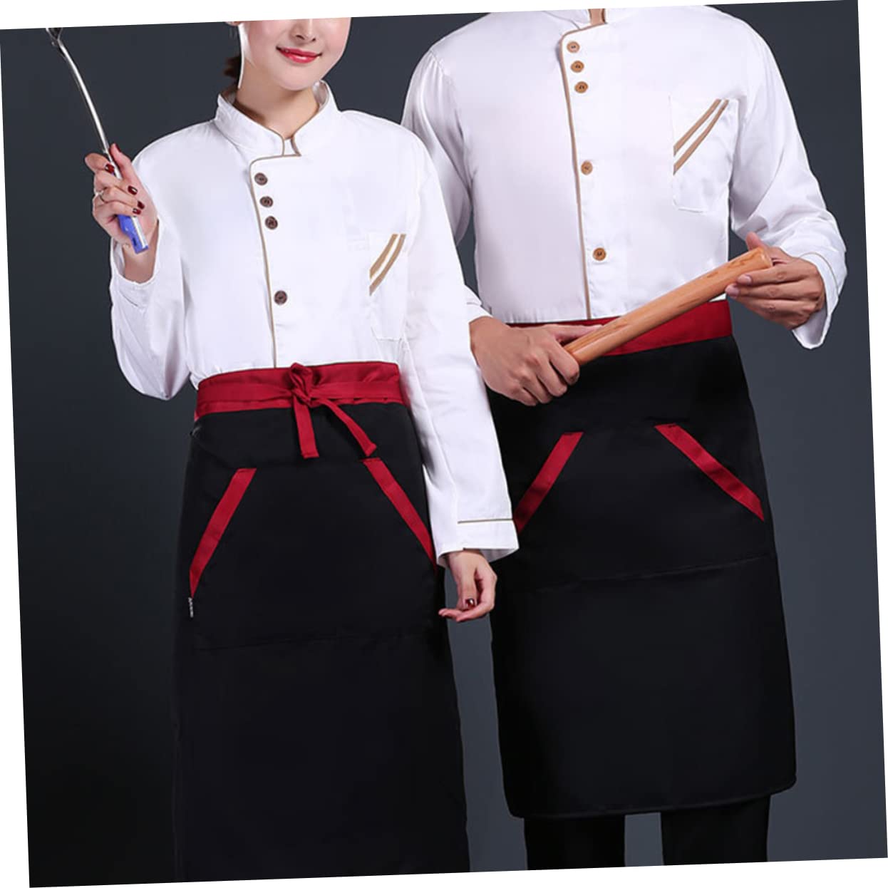 COSMEVIVI Sleeve Unisex Chef Tops Breathable Catering Shirt for Bakery Restaurant Casual Loose Fit Xxxl Black for Kitchen Use