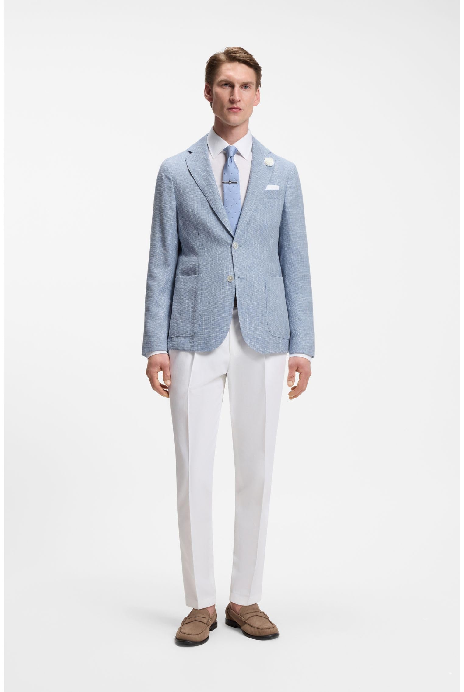 BOSS Slim-fit Sakko Aus Fein Gemustertem Gewebe
