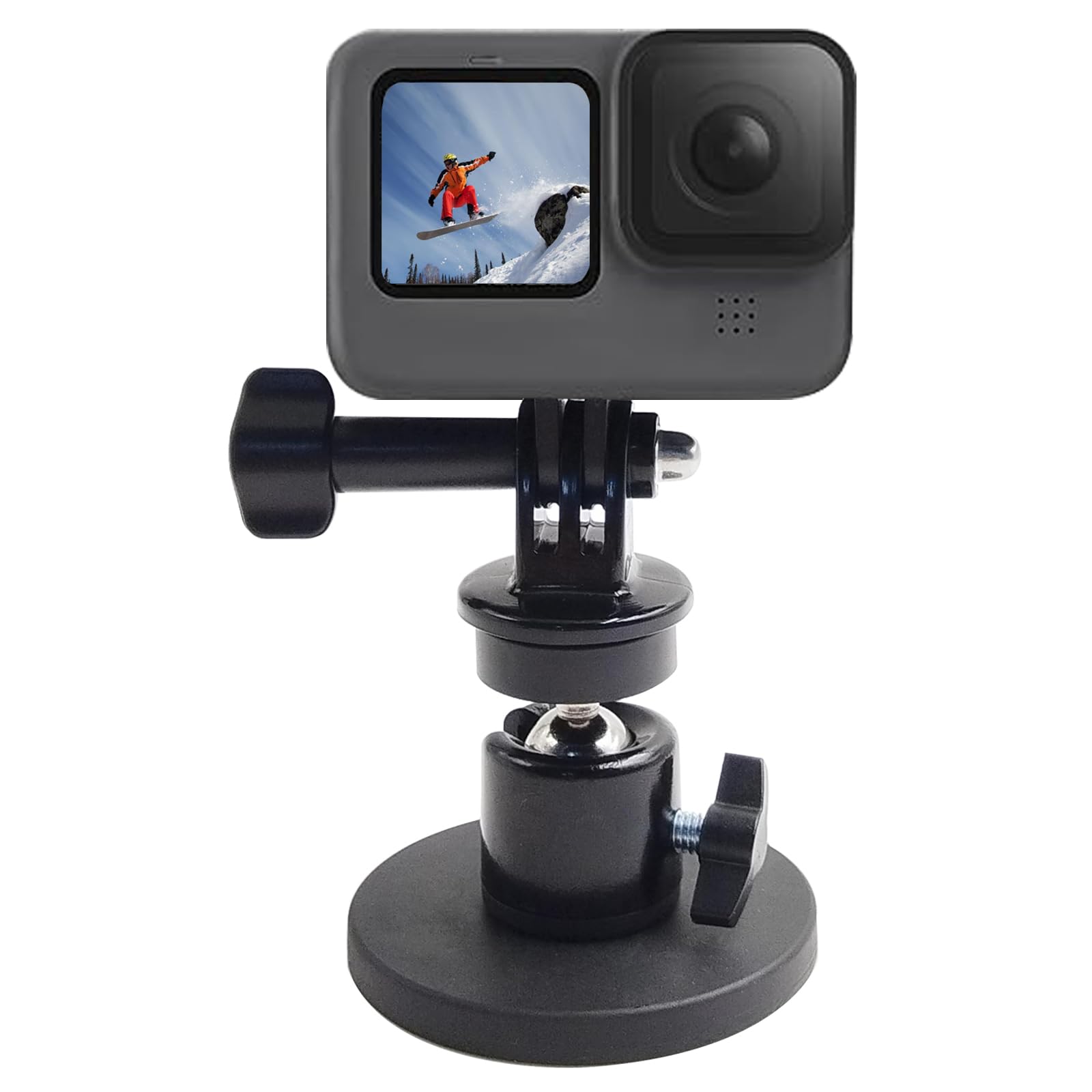 Magnetic Camera Mount for GoPro Hero, Insta360, DJI Osmo Action, Super Suction Base with Detachable Rotating Ball Head, Can be Attached to Steel or Other Magnetic Surfaces-picture-40