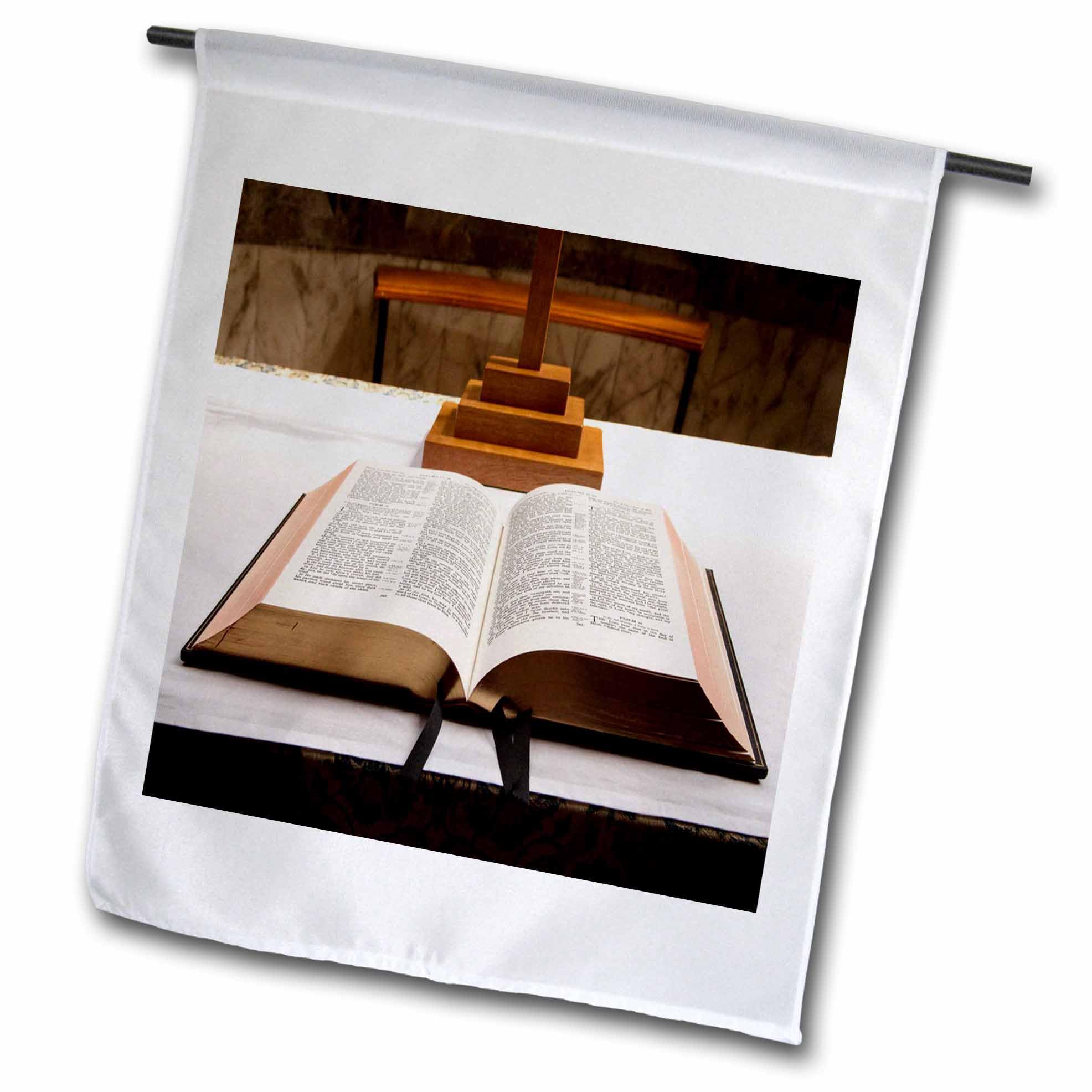 Impression d'Open Bible drapeau de jardin blanc pour allée d'église