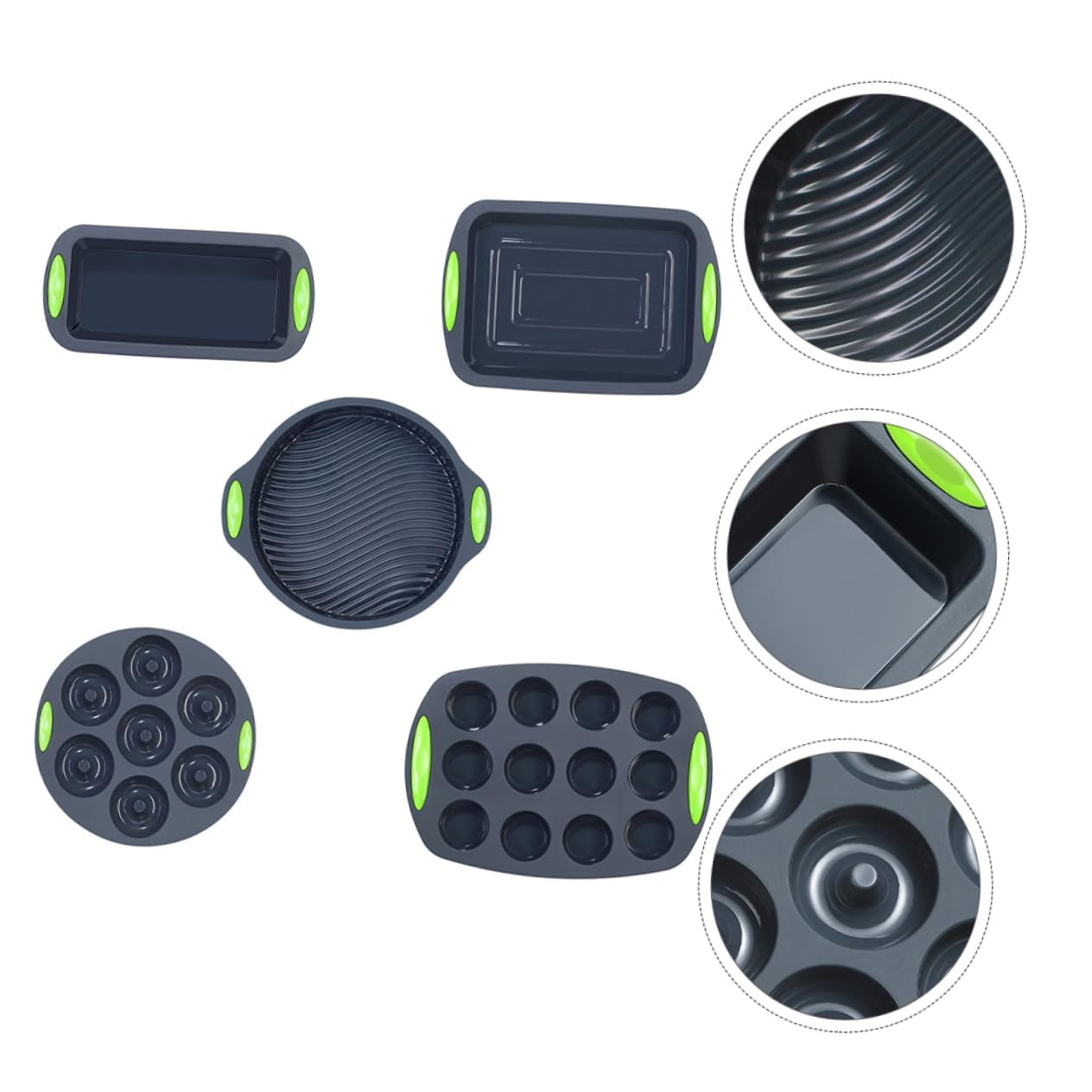 Mikinona Lot de 5 Moules à Gâteau en Silicone Résistants la Chaleur, Faciles à Nettoyer, Pâtisserie Cuisine en Famille ou Entre Amis