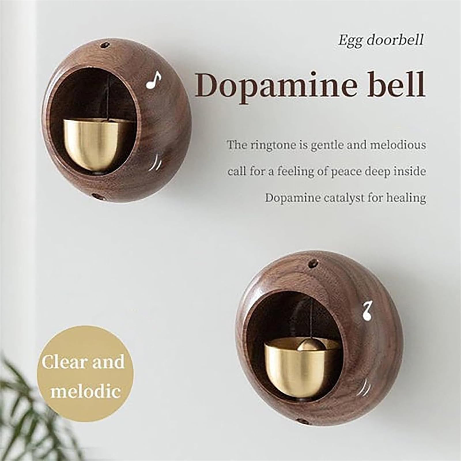 Glückskatzen-Türklingel Aus Holz & Messing – Japanisches Windspiel Mit Dopamin-Design – Für Tür, Kühlschrank Oder Dekoration