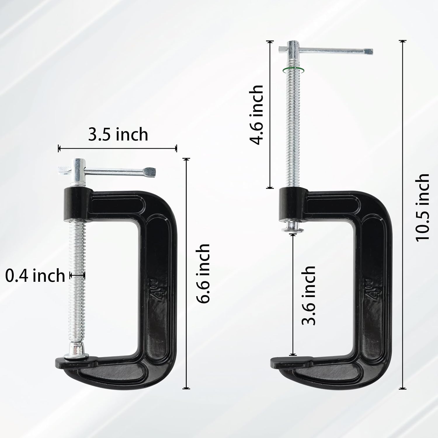 C Clamp, 8 Pcs 4 Inch Heavy Duty Steel C Clamps Set, Cast Iron Frame T-handle C-Clamps for Woodworking, Welding, Building, Automotive Applications (8, 4 Inch)