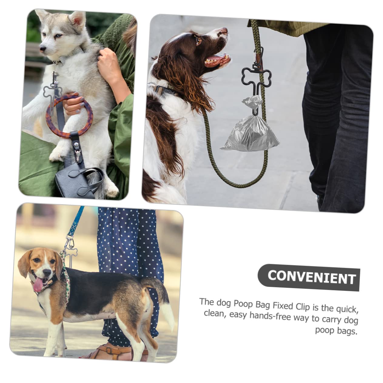 POPETPOP 50 Pièces Clip pour à crottes de a dejection canine à dejection canine porte-sacs à déjections canines porte- pour poubelle pinces à sacs de caca