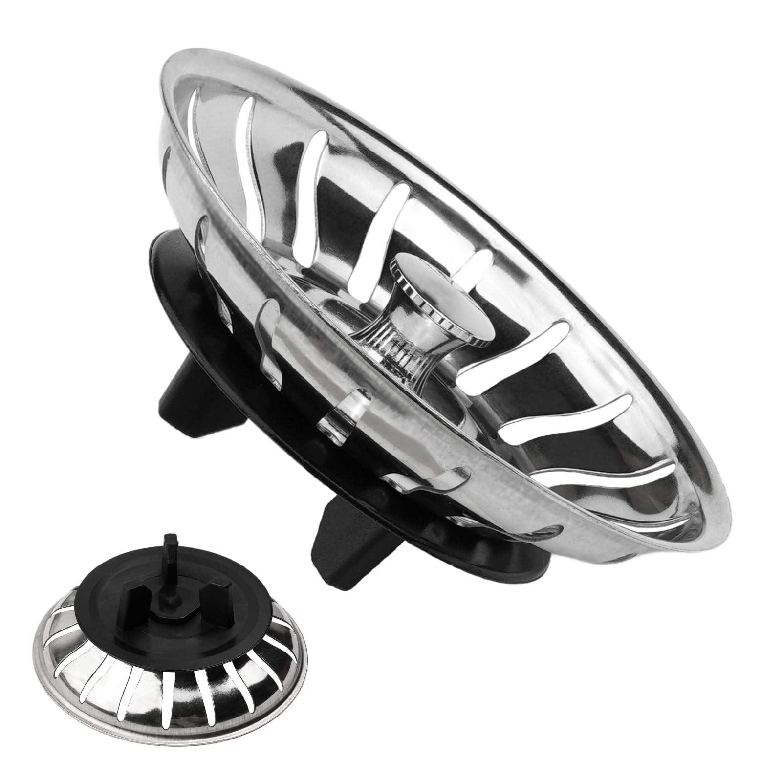 Plug Strainer Basket with Seal Diameter 80 mm Suitable for Ikea Atlant Domsjö Sink Sealing Ring Siphon Replacement (1 Piece) (Seal (Tripod Leg))