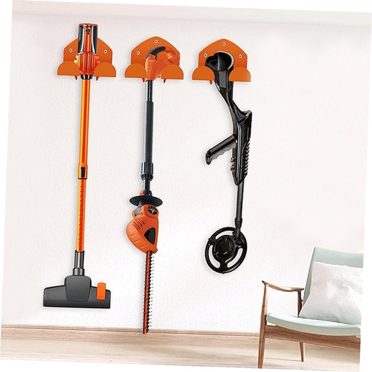 Heavy Duty Lawn Mower Wall Hangers 2pcs Garage Storage Hooks for Hanging Garden Tools and Utility Equipment