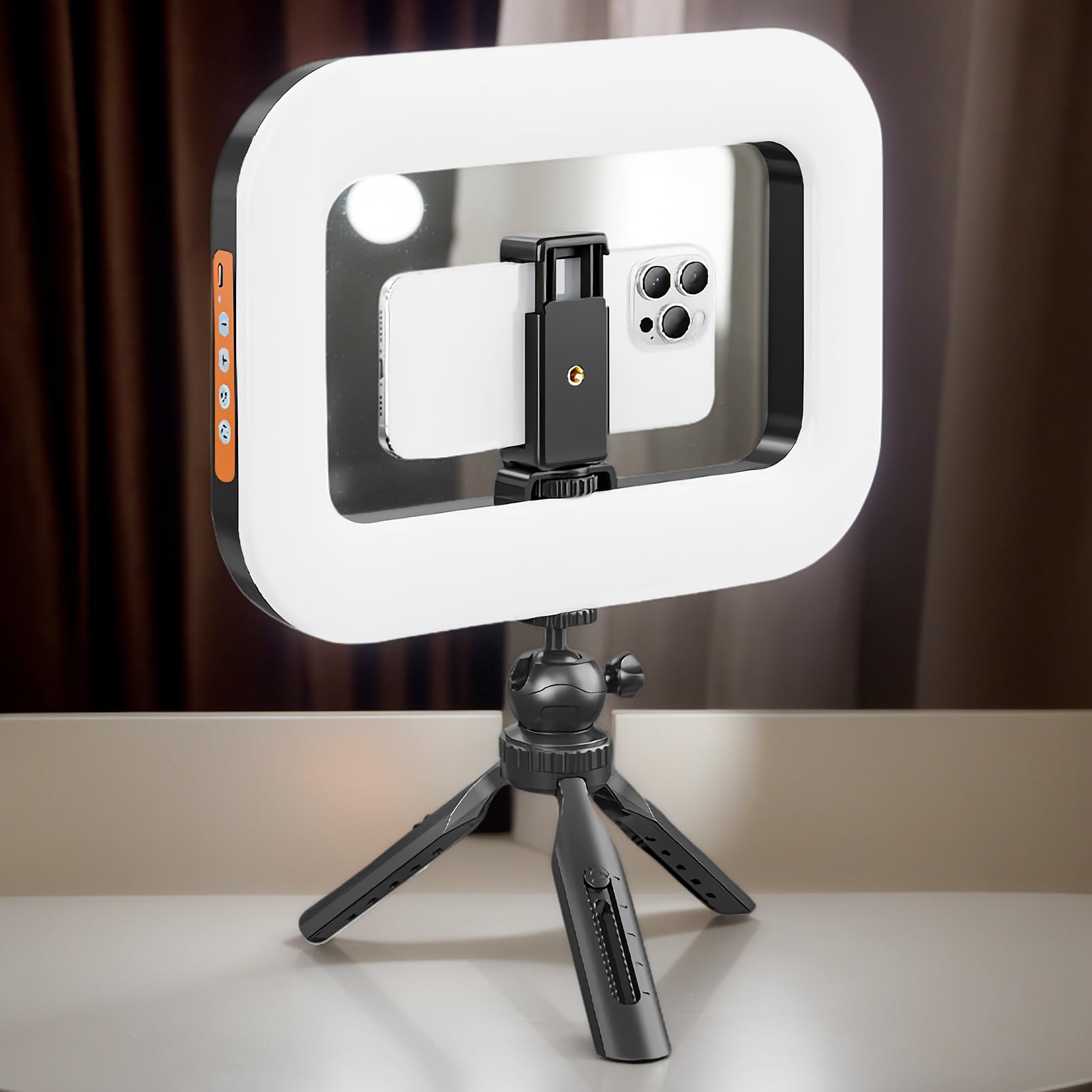 Treppiede Con Luce Supporto Estensibile Leggero per Telefono e Fotocamera | Treppiede Con Anello Luminoso Da Selfie Per Live Streaming Registrazione Video Fotografia Trucco Viaggi
