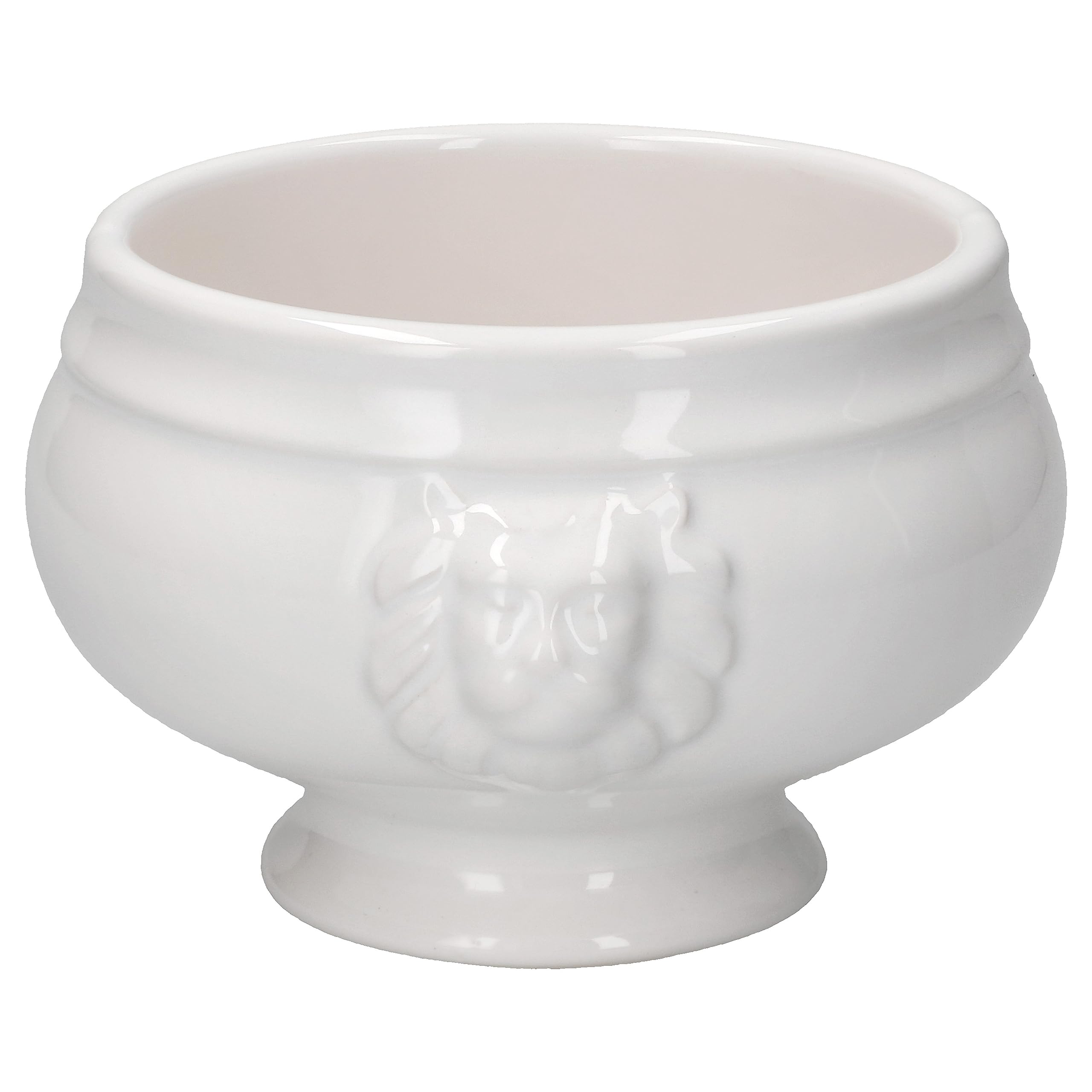 MamboCat Lot de 6 Terrines à Tête de Lion Leo I Petit 450 ml I Pour 6 Personnes I Tasses Blanches 0,45 l I Bol à Soupe pour Mariage, de Pois ou Autre