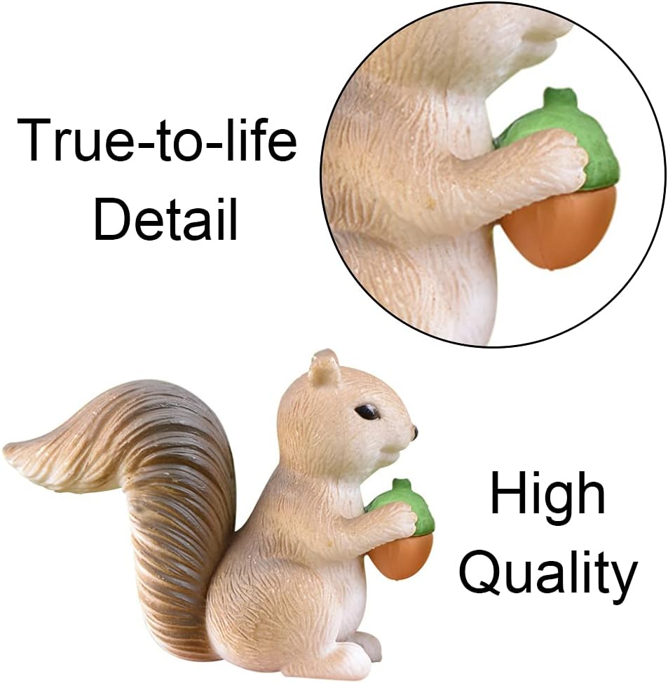 10 Pcs Squirrel Miniature Figurines Mini Squirrel Animal Tabletop Decorations Fairy Garden Ornaments for Yard Lawn Decorations and Gift(Random style and color) - Image 4
