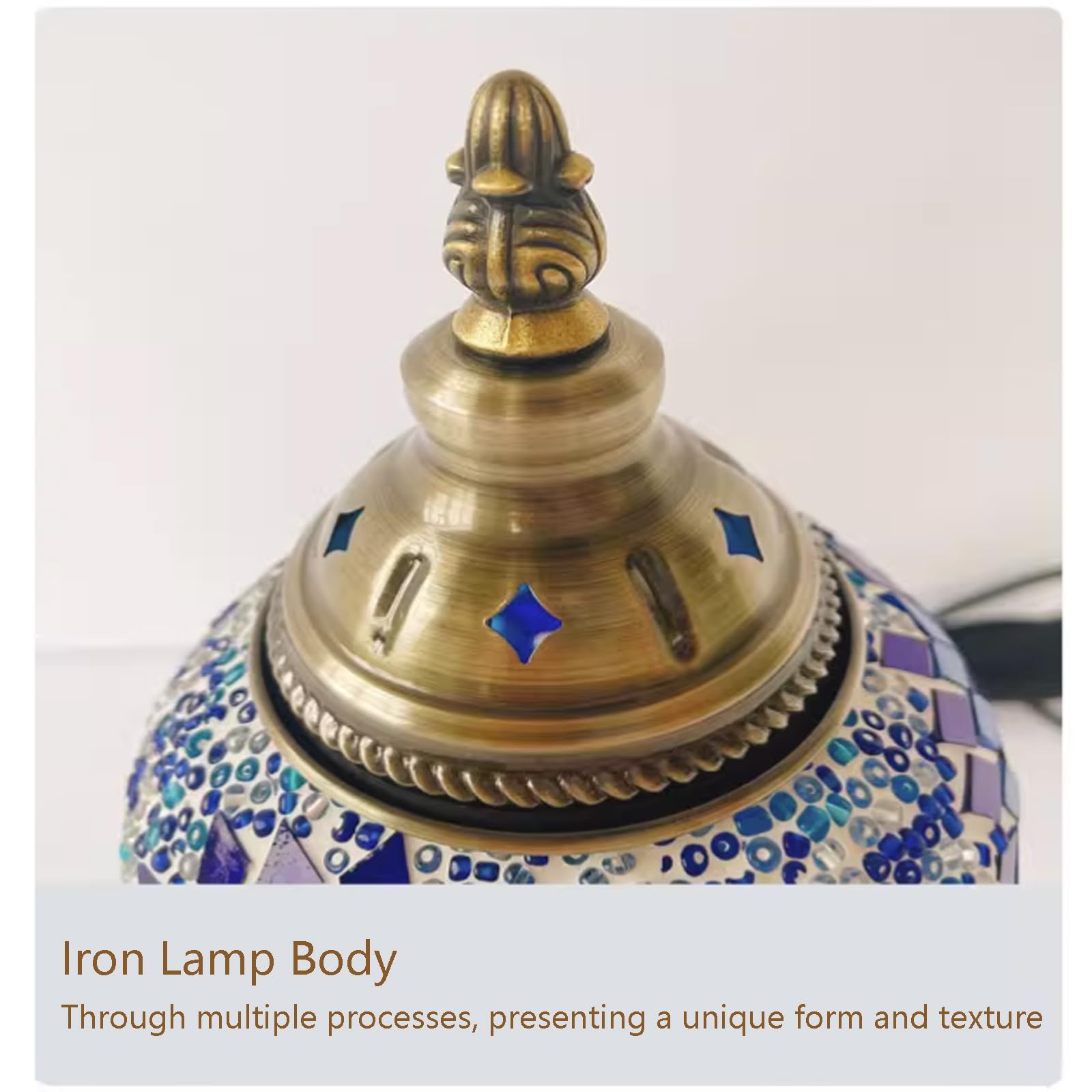 Turecka lampa mozaikowa, zestaw DIY, mozaika, witraż, koralik, marokański zarodek, lampa stołowa, zestaw materiałów DIY, z wbudowaną żarówką LED, do budowy grupowej, ciepłe pole, rodzic dziecko, para