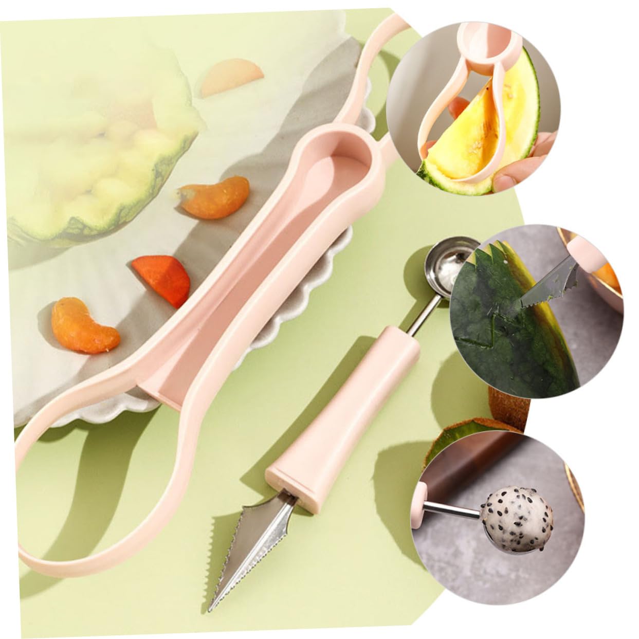 Gatuida 5stücke Melonen-baller-schaufel Aus Edelstahl Multifunktionales Fruchtcutter Wassermelonen Obst Und Desserts Ergonomisches Design Einfach Zu Reinigen Für Küche Und Restaurant