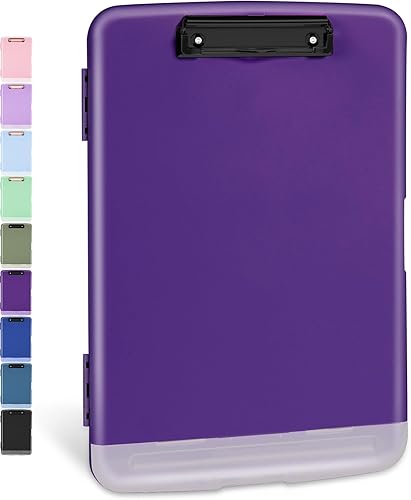 Vista 48 de Sooez Portapapeles con almacenamiento, tableros de clip de alta capacidad de 8.5 x 11 pulgadas con almacenamiento, carpeta de portapapeles de Rosa