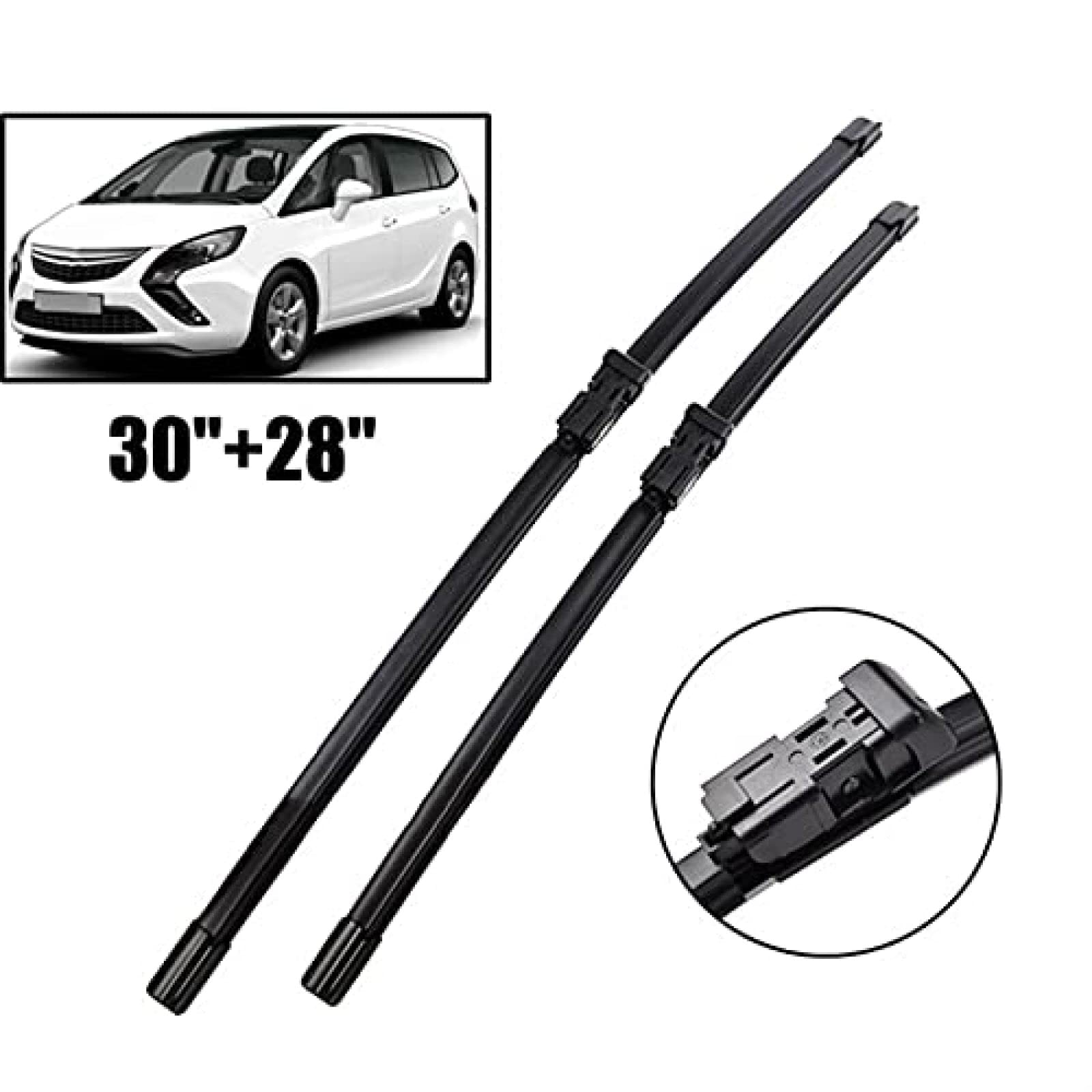 Set Spazzole Tergicristallo Anteriori + Posteriore Per Opel Zafira Tourer C (2012-2020) – Gomma Naturale