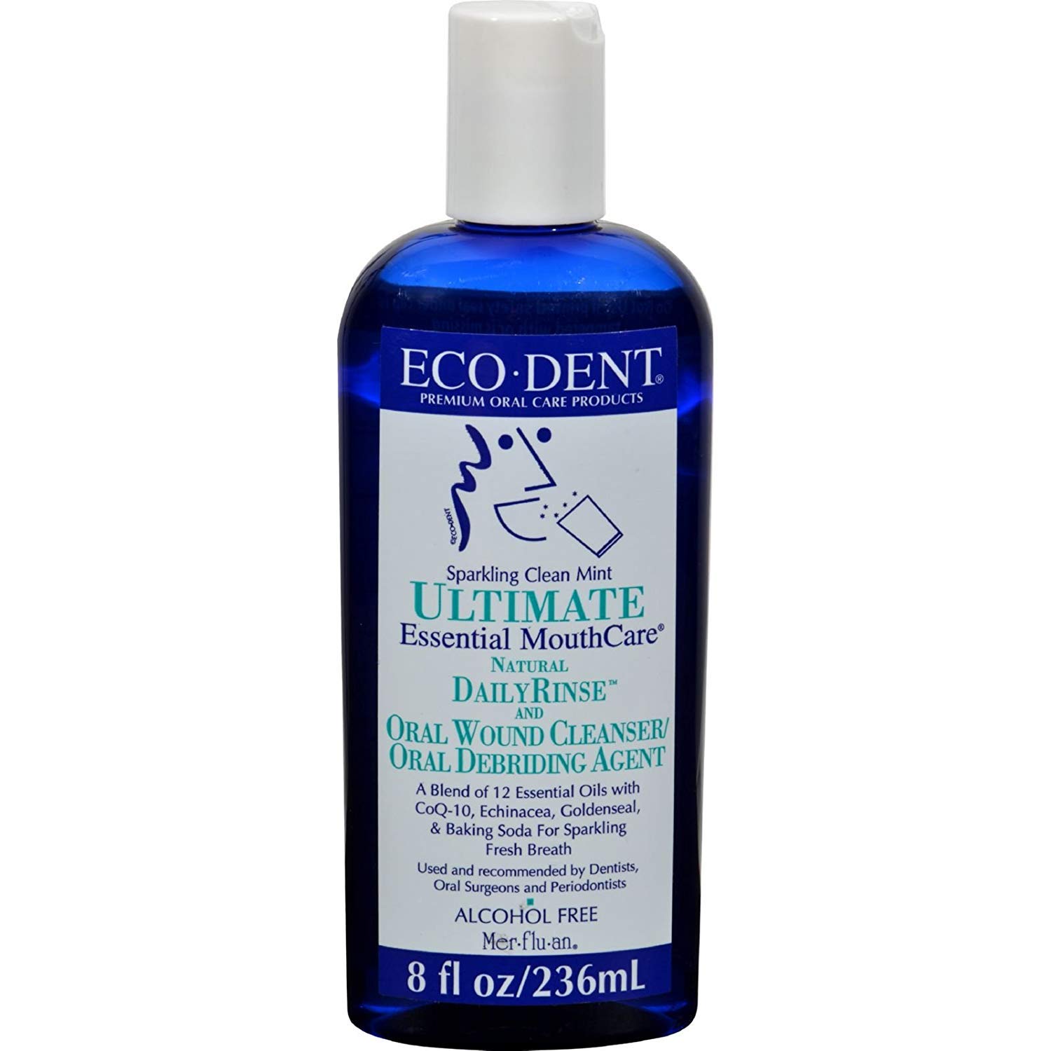 ECO-DENTEco Dent Sparkling Clean Mint Daily Mouth Rinse, 8 Ounce - 6 per case.