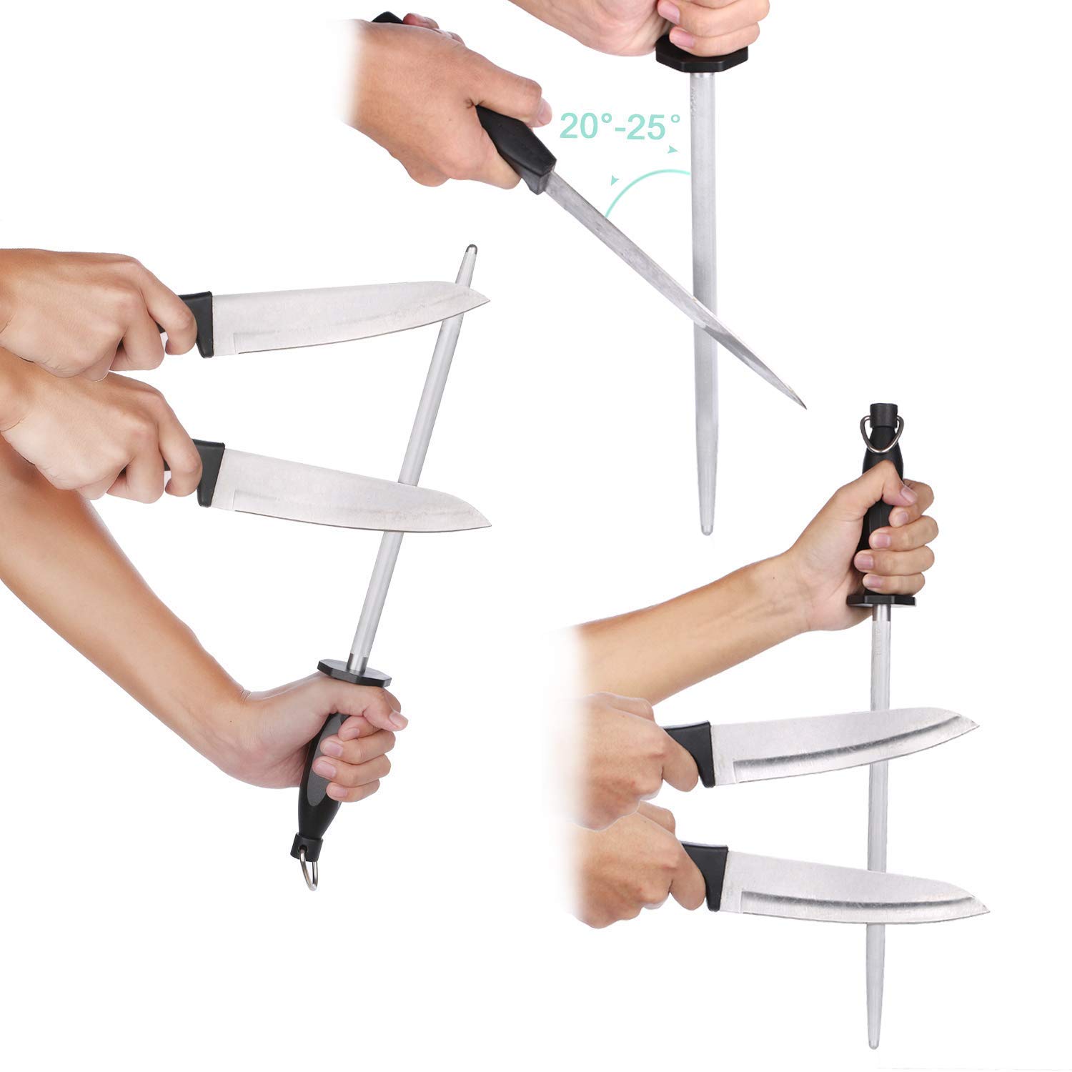 Rena Germany Knife Sharpening Rod/Stick - Manual Knife Honing Tool for Kitchen - Ideal for All Types of Knives & Scissors - 12 Inch - Image 5 thumbnail