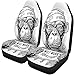 Produktbild Not applicable 2er-Set Autositzbezüge Monkeys in Hut und Robe mit Tischbeschriftung Universal Auto Front Seat Protector Passend für PKW, SUV Limousine, LKW
