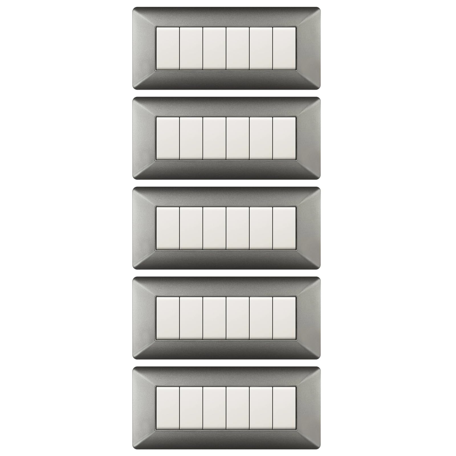 Plaques de finition 6 modules compatibles BTicino Matix pour salon et bureau