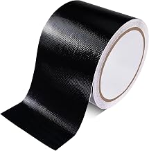 Awning Repair Tape Waterproof Self Adhesive Tape Fabric Repair Patch Kit for Tents, Tarps, Sails, Boat Covers, 76mm x 7.6m, Black