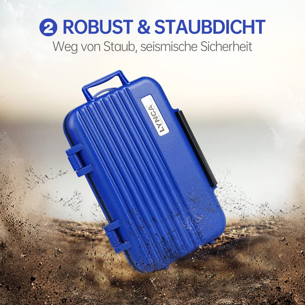 LYNCA Custodia per schede di memoria, custodia per schede SD, impermeabile, anti-shock, impermeabile, per 8 schede SD, 4 schede CF, 12 schede Micro SD/TF (blu)
