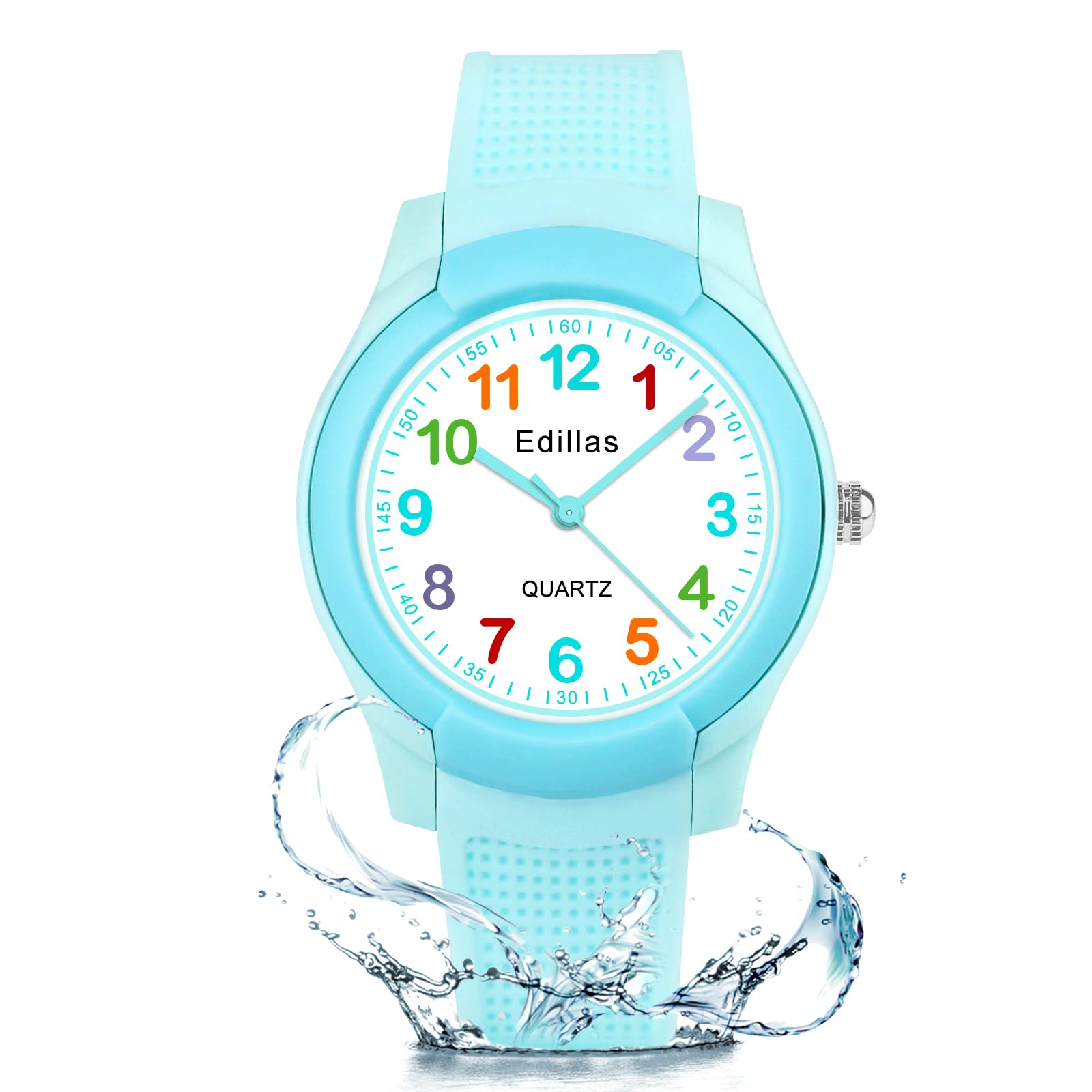 Edillas Kids Teens Watch Analog Girls Boys, Waterproof Stylish Watch for Children,Students with Soft Silicone Strap for Kids Teens 4-16 Years Old