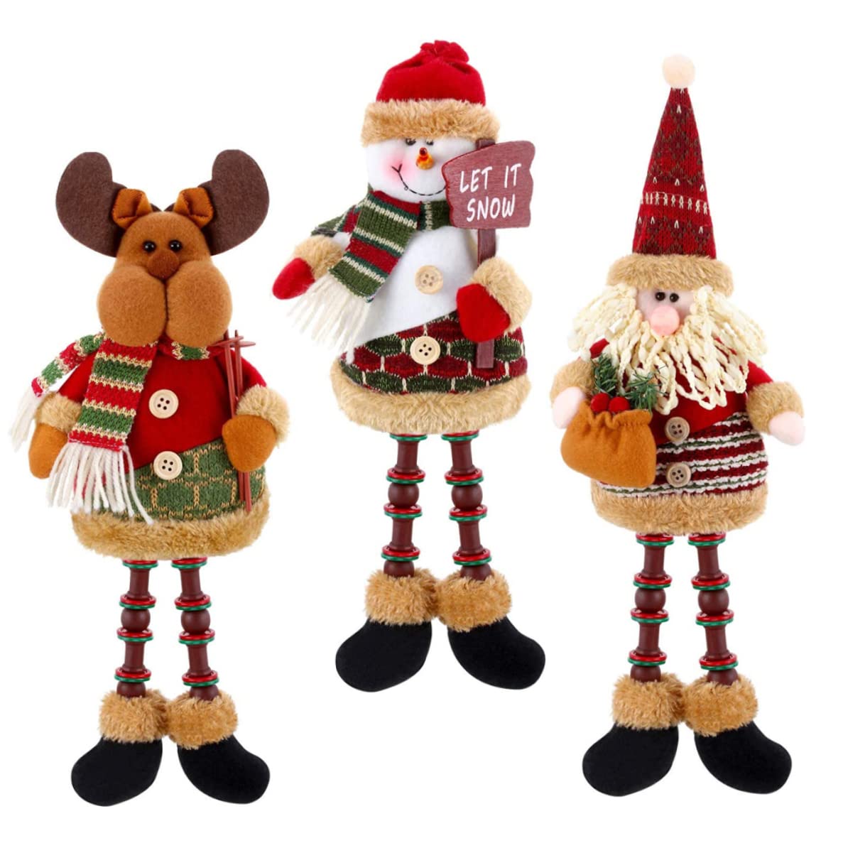 Décoration de Noël en peluche incassable en coton doux pour sécuriser la table des enfants