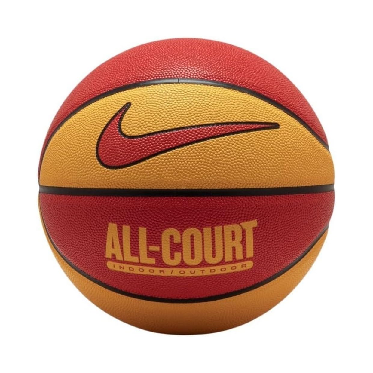 NIKE Everyday All Court Basketball 8P – Indoor Outdoor Basketball Ball – Robust Training Basketball – Delivered Deflated, University Red/Black/Black/University Gold, 7