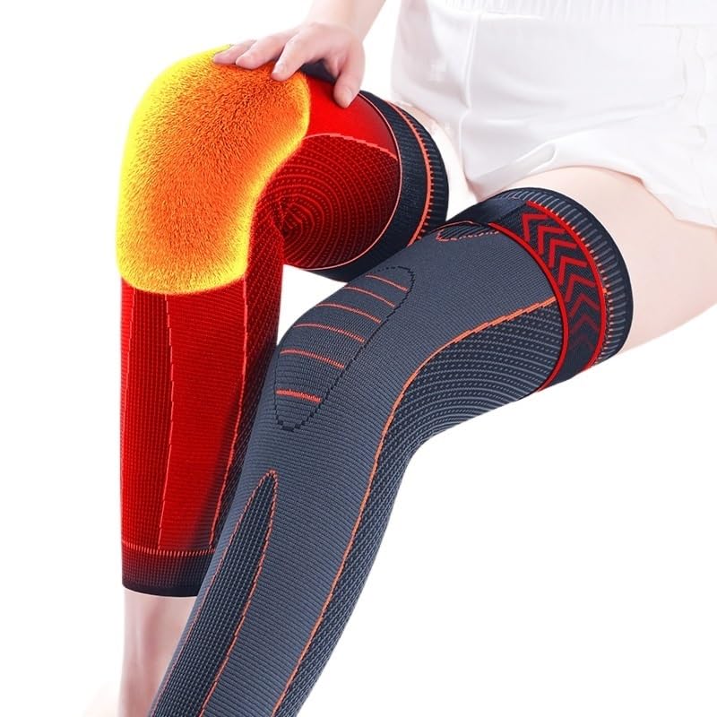 Anti Slip Knee Protection Warmth for Men Women in Winter Thickened Fleece Leg Guard Long Sleeves