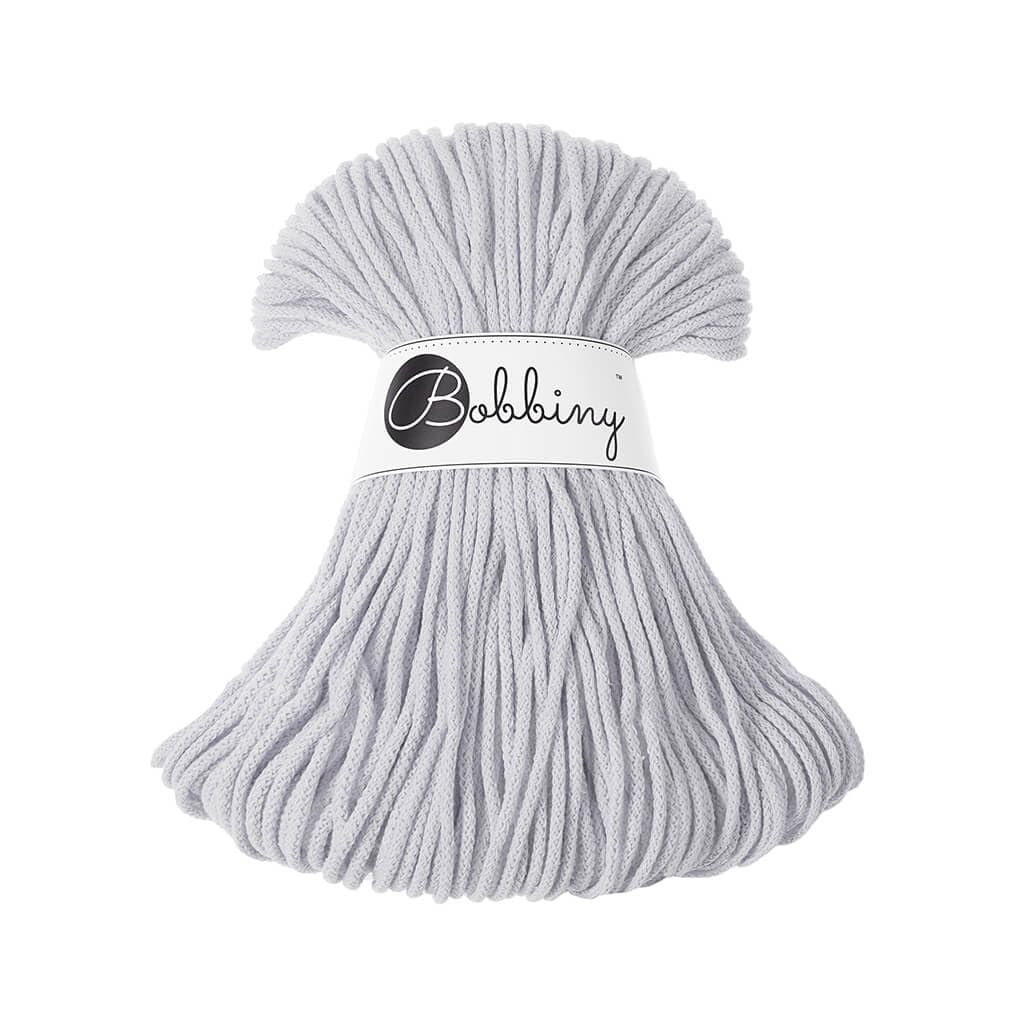 Bobbiny Junior 3mm Braided Macrame Cord (Light Grey) 100m — image 1