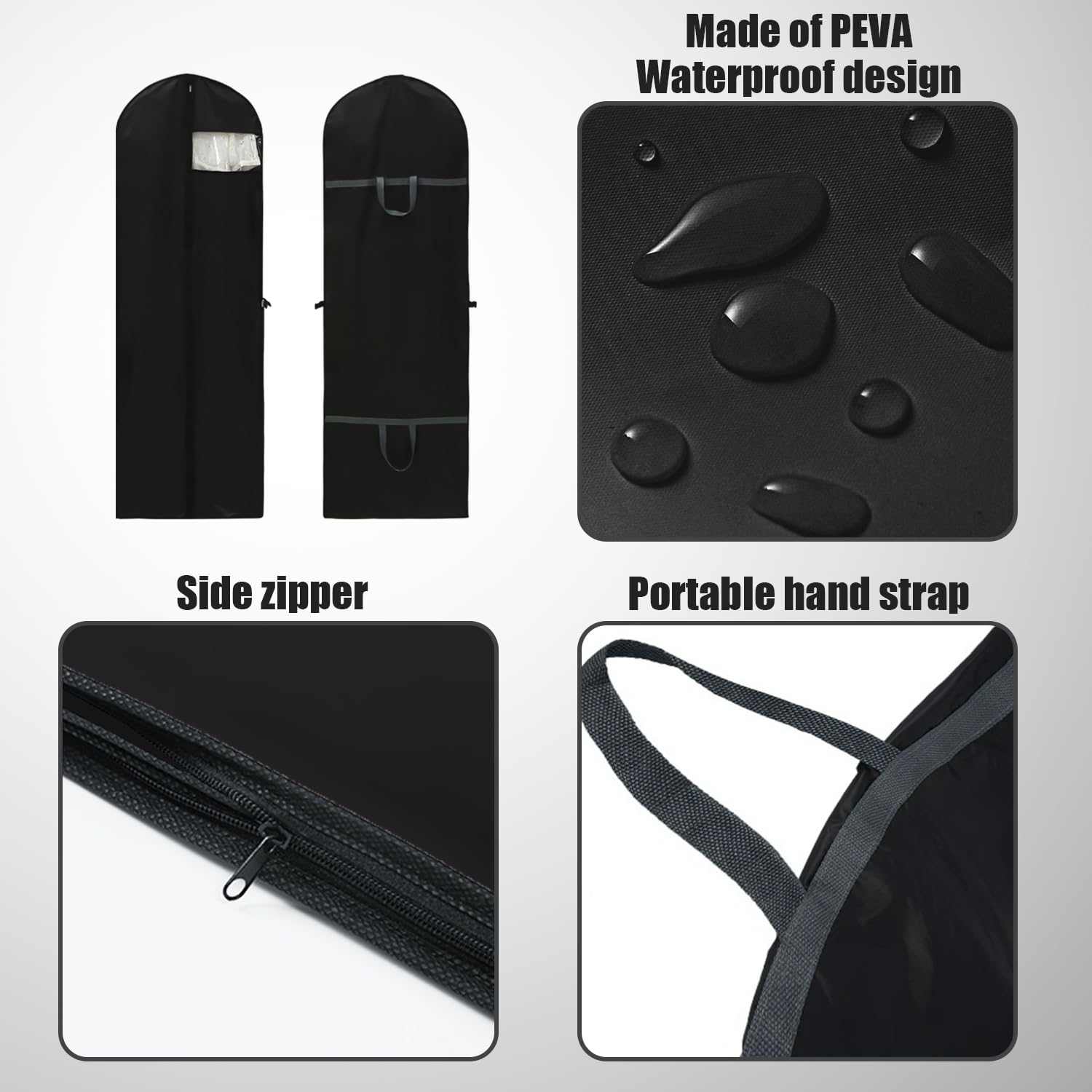 Custodie Porta Abiti 60x180cm 2 Pezzi - Borsa Antipolvere Per Viaggi E Guardaroba, Con Maniglia - Foto 4