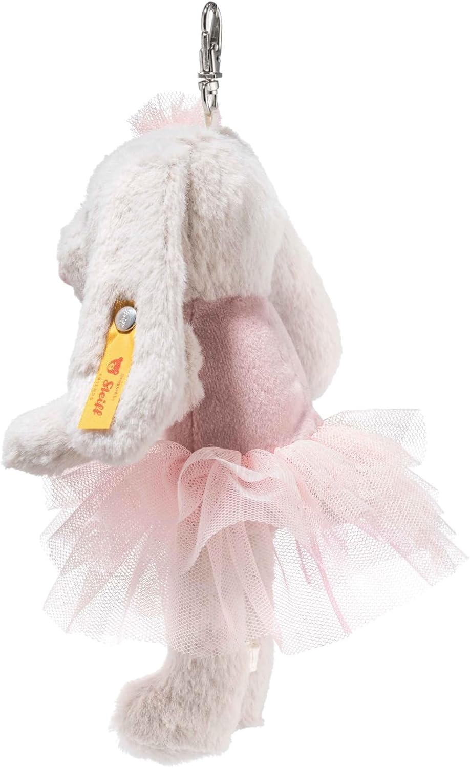 Steiff Handcrafted Since 1880 Premium Plush Stuffed Bunny Pendant Charm Keychain - 6.3" Hoppie Rabbit