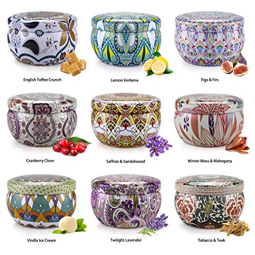 9 Pack Scented Candles Gift Set For Women, 2.5 Oz Soy Wax Aromatherapy Candles For Home Decoration, Long Lasting Tin Jar Candles For Birthday Valentine's Mother's Day Present #TOP1