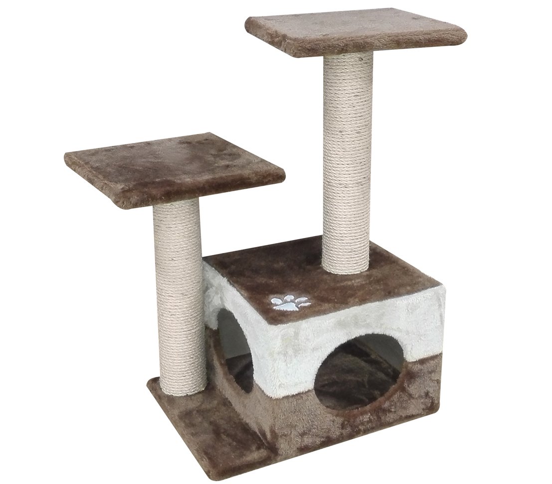 Dehner 3066909 MIA - Rascador para Gatos, Aprox. 70 x 34 x 45 cm, sisal y Felpa, Color Beige y marrón