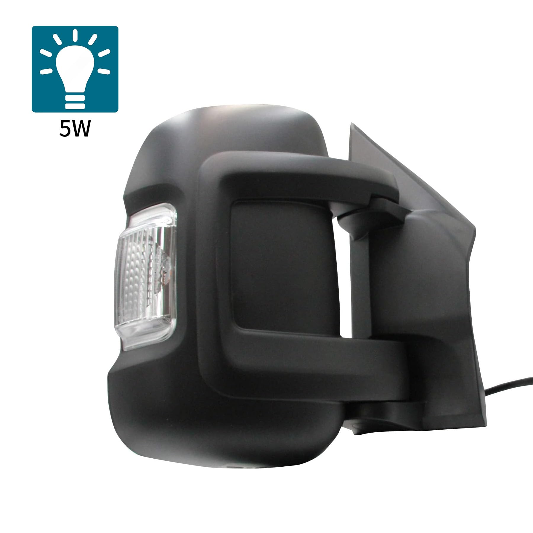 Espejo Retrovisor Derecho Fiat Ducato/Citroen Jumper/Peugeot Boxer 2006- Eléctrico, Brazo Corto, Con Intermitente 5W