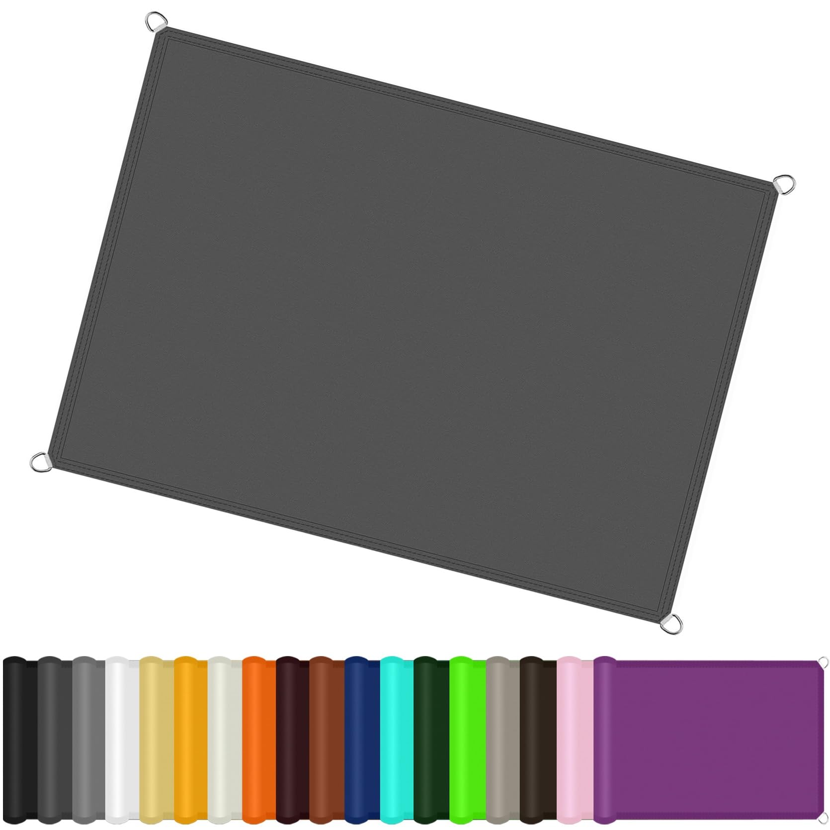 GJZQDKX Outdoor Waterproof Garden Sun Shade Sail Canopy 1.8 x 10m Rectangle Polyester UV Block Awning for Patio Yard Party Dark Grey