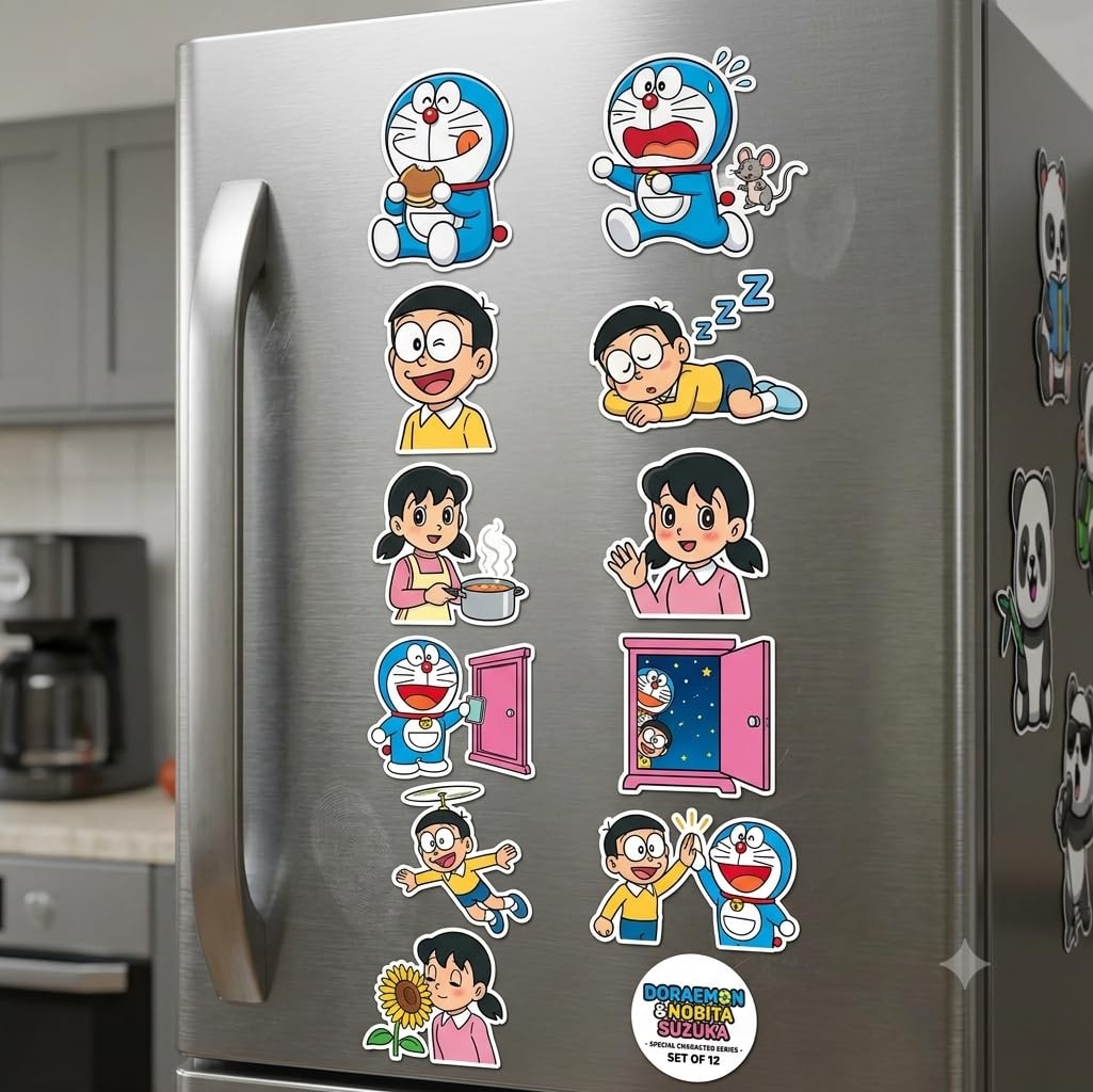Red Club Accessories Doraemon and Nobita Shizuka Fridge Magnets