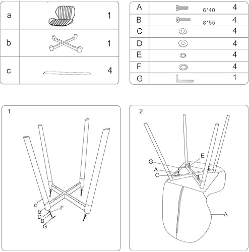 Miniatura 8 de CangLong Juego de 2 sillas de comedor modernas de mediados de siglo, sillas tapizadas para cocina, comedor, silla de comedor cómoda de terciopelo