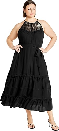 City Chic Women's Plus Size Dress-Alessia, Black, 12
