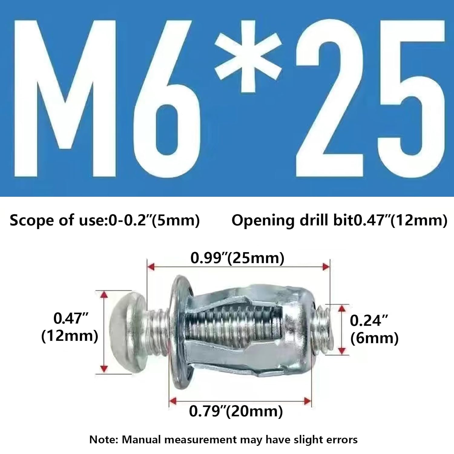50pcs Tuercas De Remache De Petalo with Con Tornillos(M6*25),Jack Nuts,Hollow Metal Cavity Fixing Hollow Wall Anchors for Aluminium Cladding Sheet Steel Pipe. (50pcs/M6*25)
