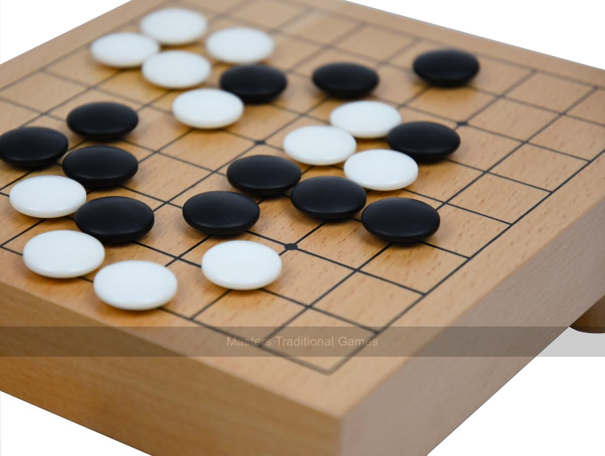 9 x 9 Go Table Set with 8mm Stones and Dark Bowls
