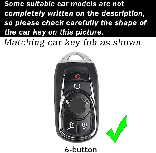 Miniatura 2 de ontto Funda para llavero Buick Enclave Lacrosse Verano Encore de 6 botones para llave inteligente de TPU suave con borde plateado, piel blanca
