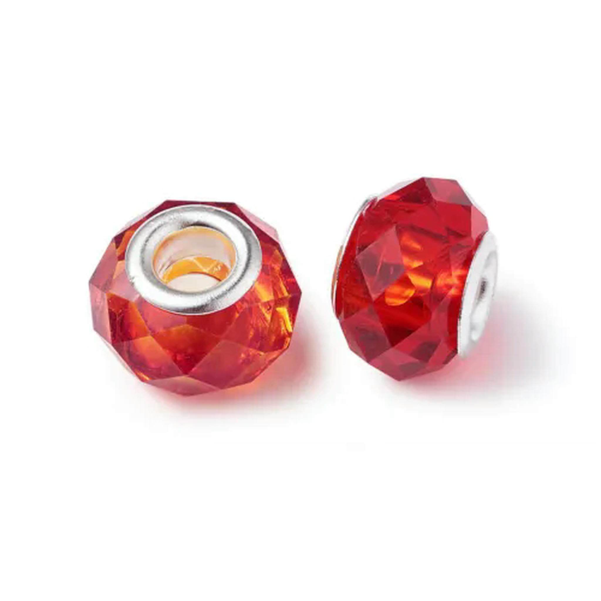 Koraliki z dużym otworem, Opakowanie 100 mosiężnych koralików z otworem 14x8 mm, wielokolorowe(MediumOrchid)