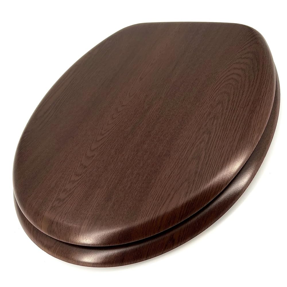 Schläfer 4638125 | Sedile Copriwater Universale Colorato per Bagno Coprivaso Tavoletta Copri Wc Weser in Legno Wenge, Cerniere Regolabili in Ottone Cromato