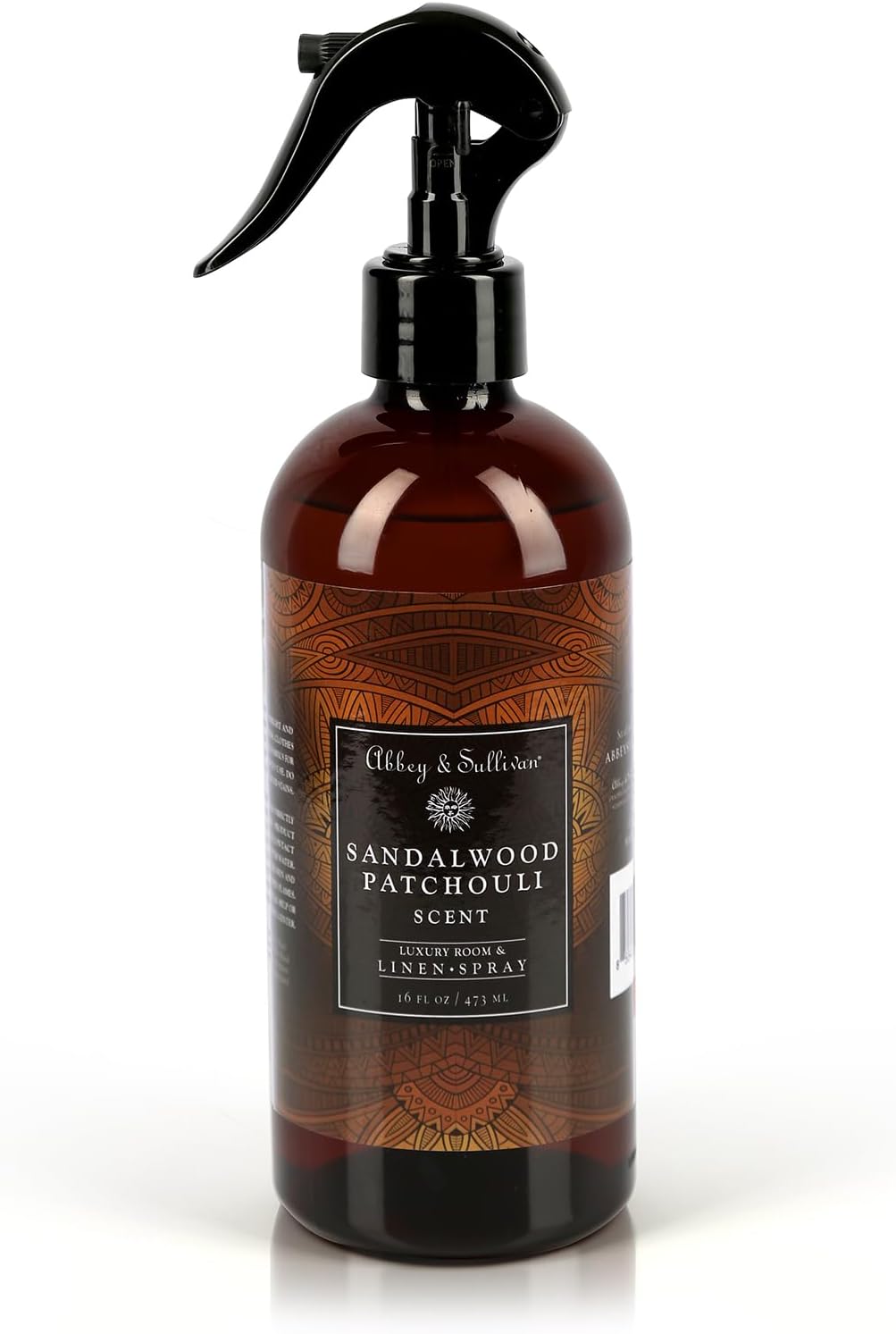 Abbey & Sullivan Sandalwood Patchouli Room & Linen Spray - Odor Eliminating Freshener, 16 oz Made in USA