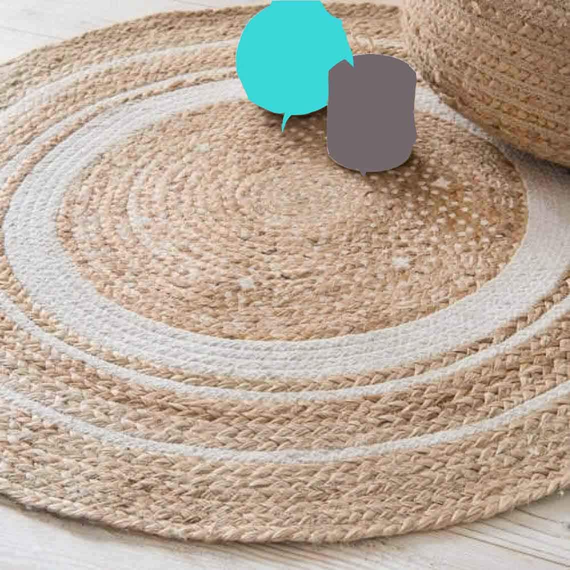 Handmade Jute Rug - 6ft x 8ft - Natural Floor Mat -10