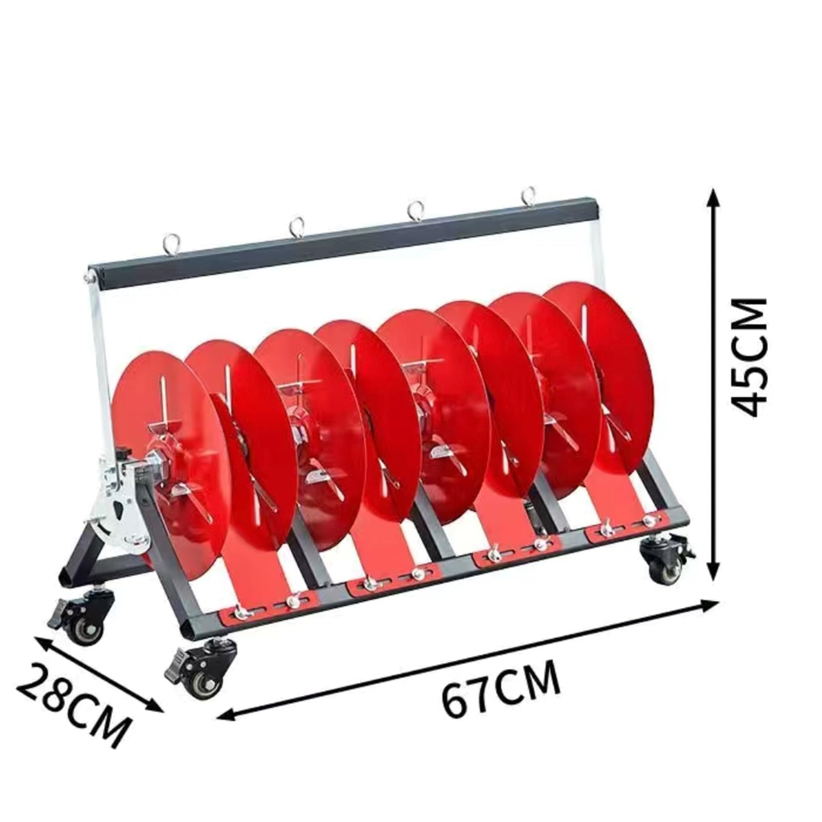 Portabobine per Cavi, Robusto portabobine con Ruote, Dispenser per Cavi Portatile per Officina e Fabbrica, Design Pieghevole, Supporto salvaspazio per 4 Bobine, Facile da spostare
