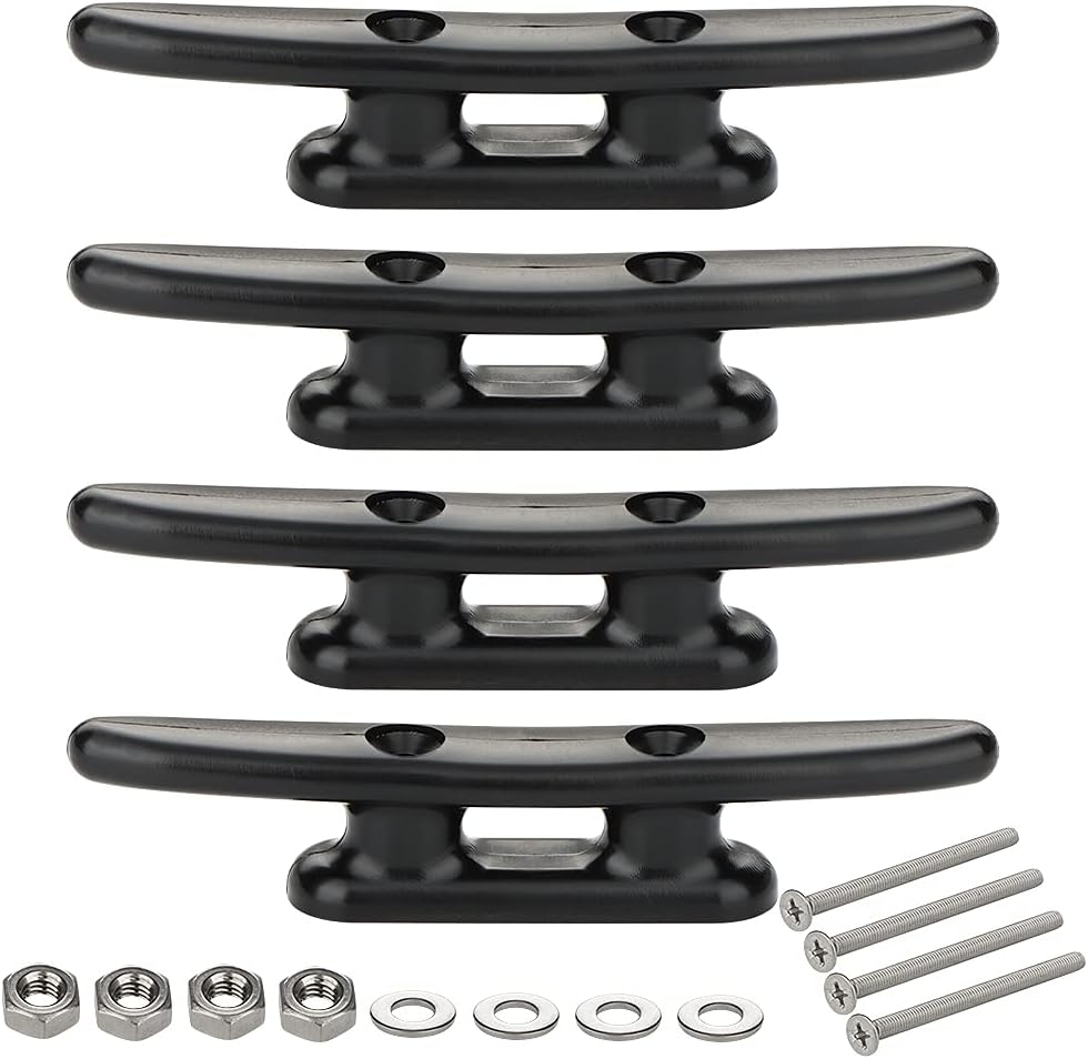 VTurboWay 4 Pack 5" Nylon Boat Cleat Dock with Stainless Steel Screws, Black : Sports & Outdoors