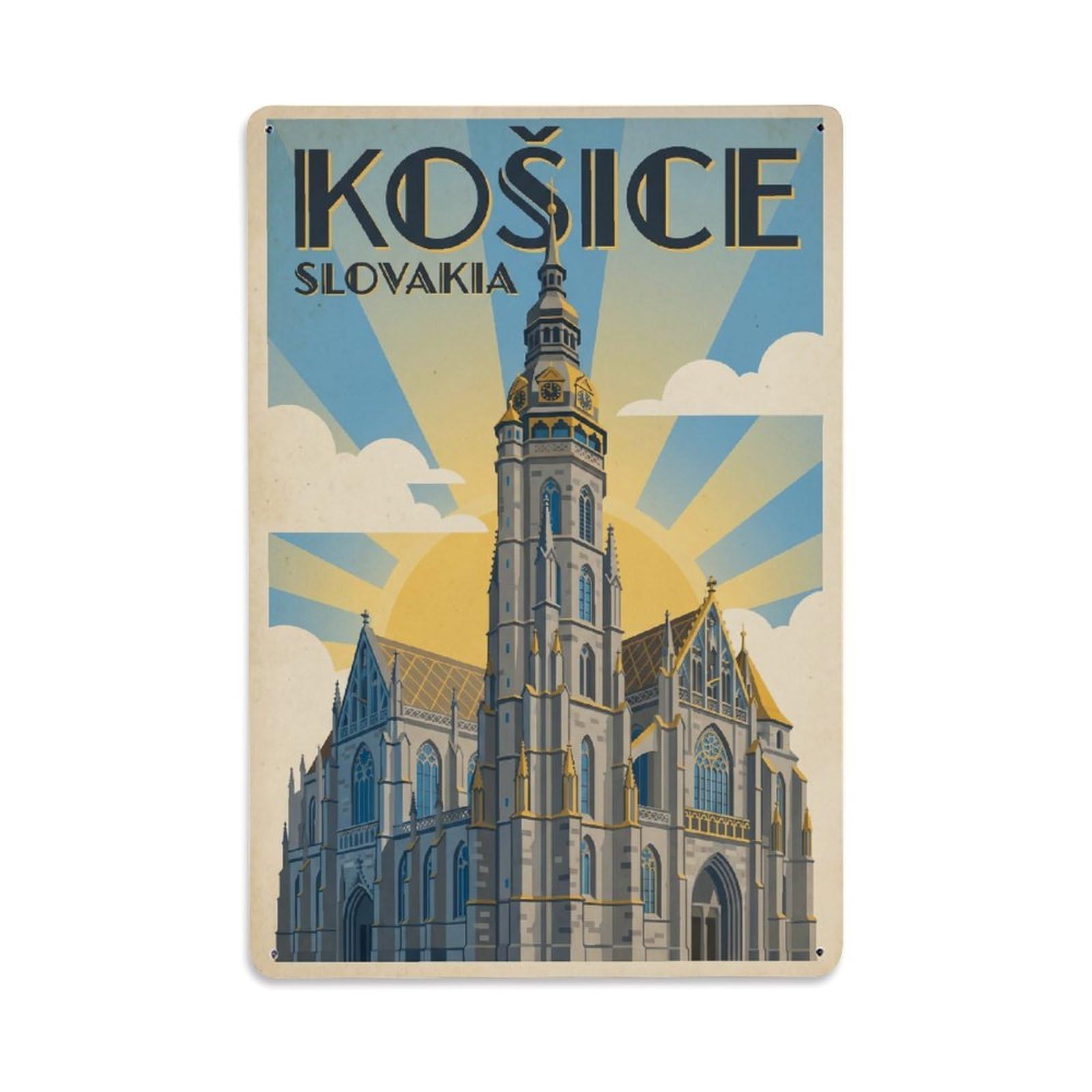 Travel Retro Slovakia Kosice Metal Tin Sign