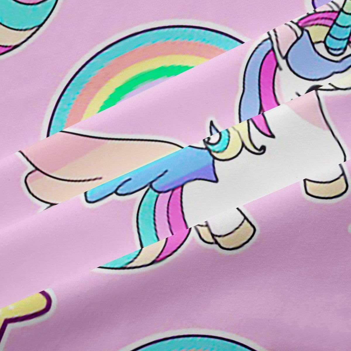 Unicorn Blackout Curtains (2 Panels, 42 x 63 Inch) Girls Cute Unicorn Curtains for Bedroom Living Room Boys Girls Children Rainbow Dreamy Horse Printed Darkening Drapes Pink Window Treatments