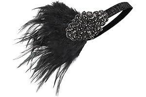 1920s Gatsby Headpiece Black Flapper Headband